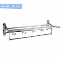 Полка для полотенца  с опорой двойная , складная   нержавейка хромированная - длина  56 см